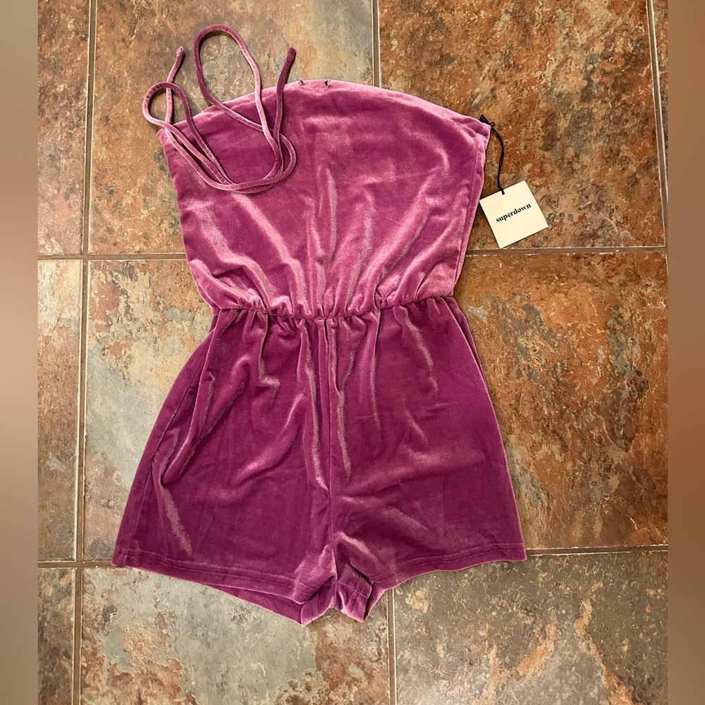 Women’s Superdown Purple Velvet Romper from Revolve - size XS - new with tags